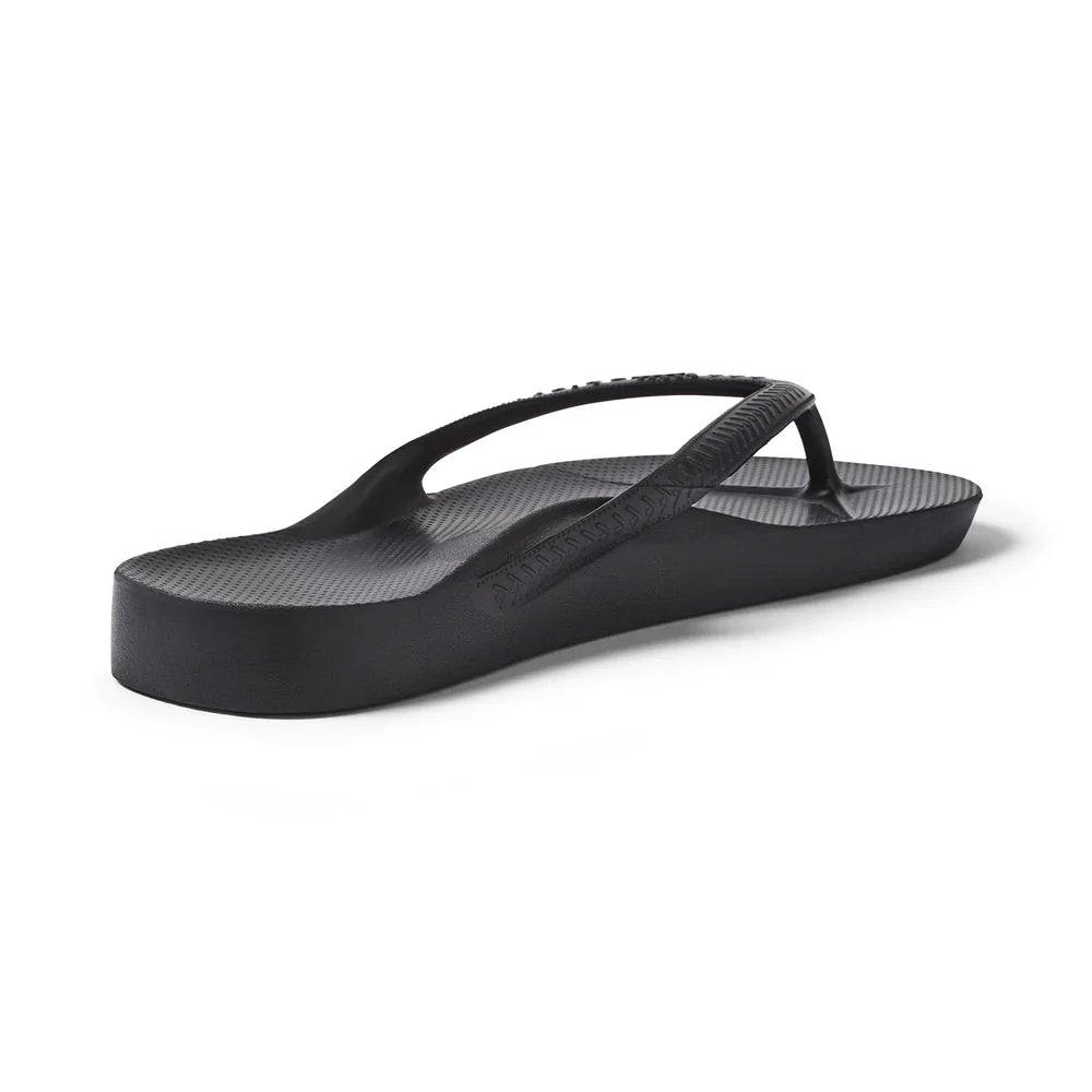 V-Strap Thong Sandals - Black