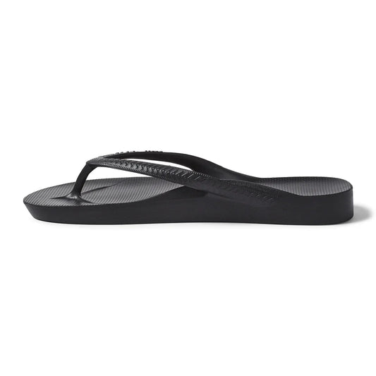 V-Strap Thong Sandals - Black
