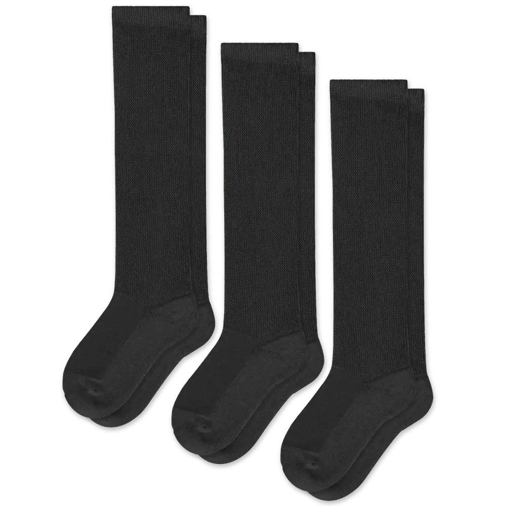 Padded Easy-Stretch Knee High Socks – Black
