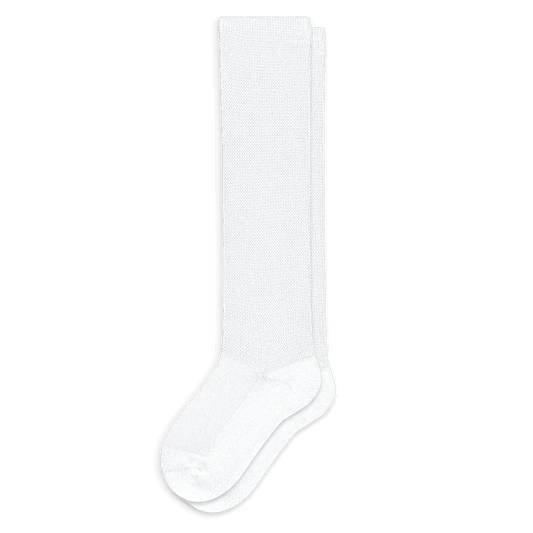 Padded Easy-Stretch Crew Socks – White