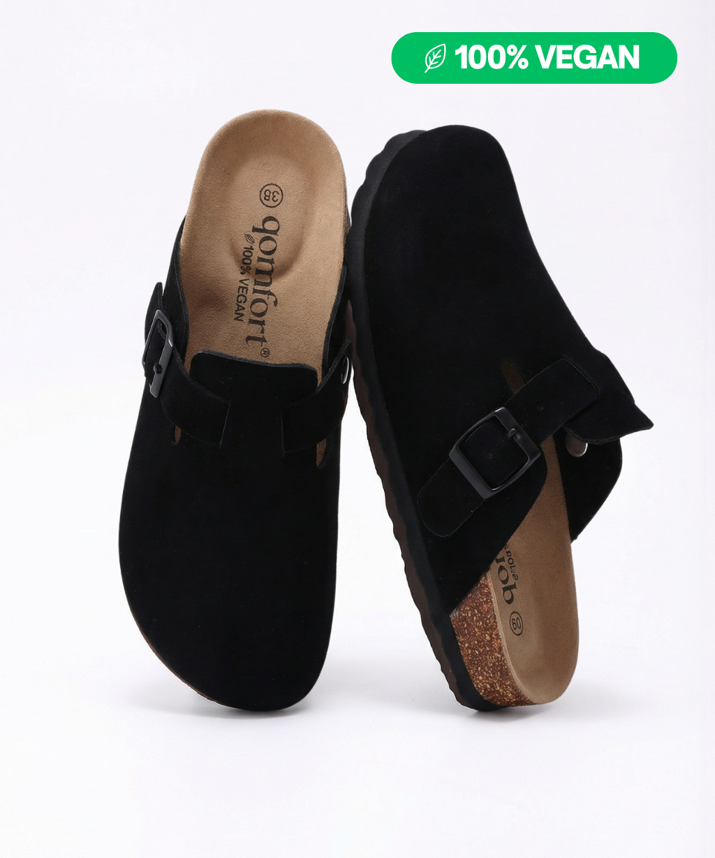 100% Vegan Suede Clogs by Qomfort