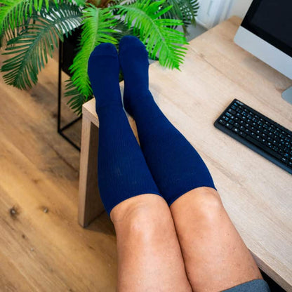 Padded Easy-Stretch Crew Socks – Navy Blue