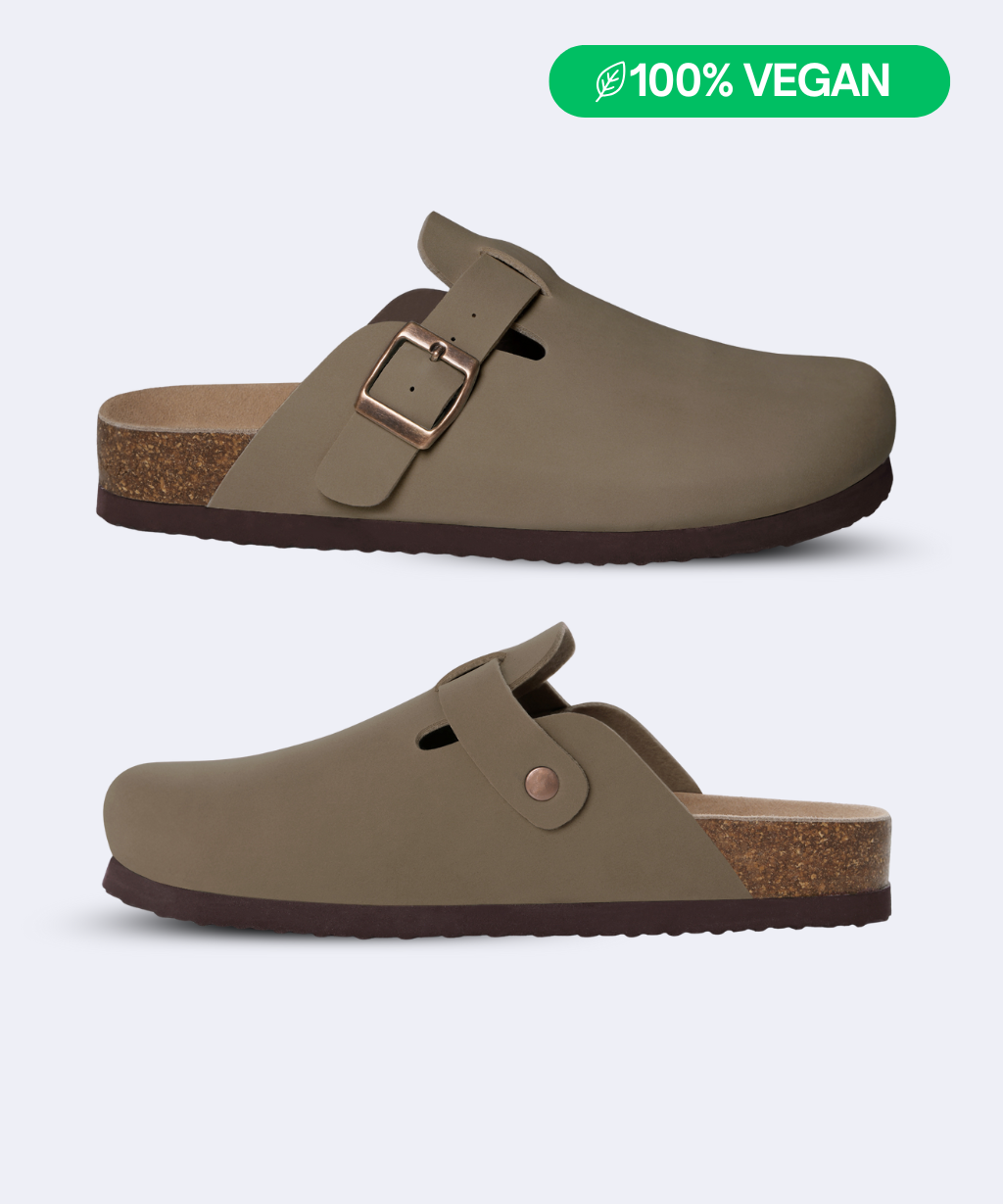 Smooth Vegan Leather Clogs by Qomfort