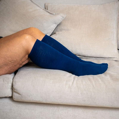 Padded Easy-Stretch Crew Socks – Navy Blue