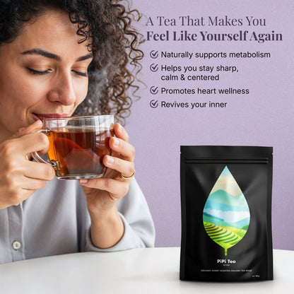5x PiPi Tea Organic Tea Bags | Tea Leaves From Pu'er | Non GMO, Gluten Free, Naturally High Grown | Whole Loose-Leaf Tea Bags Beverage