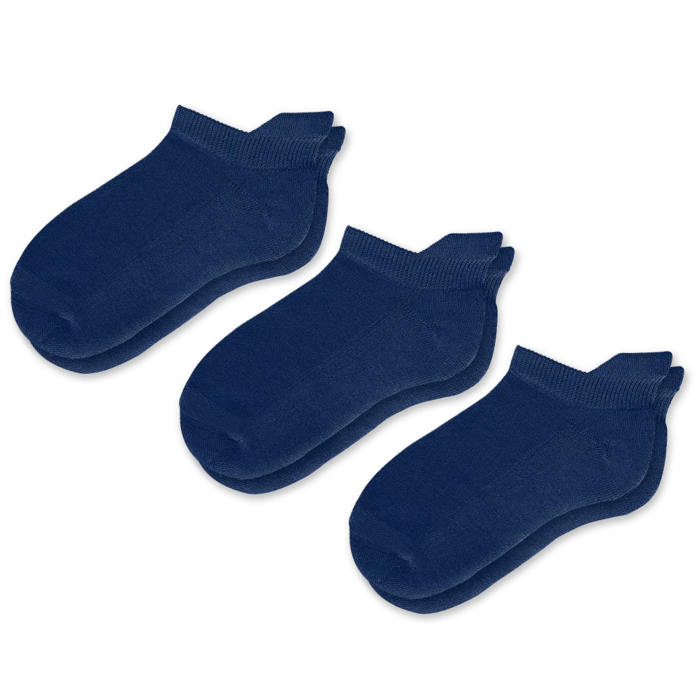 Padded Easy-Stretch Ankle Socks – Navy Blue