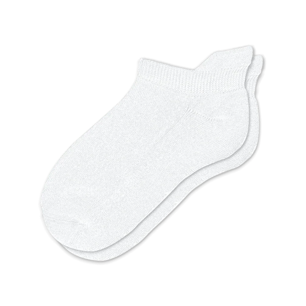 Padded Easy-Stretch Ankle Socks – White