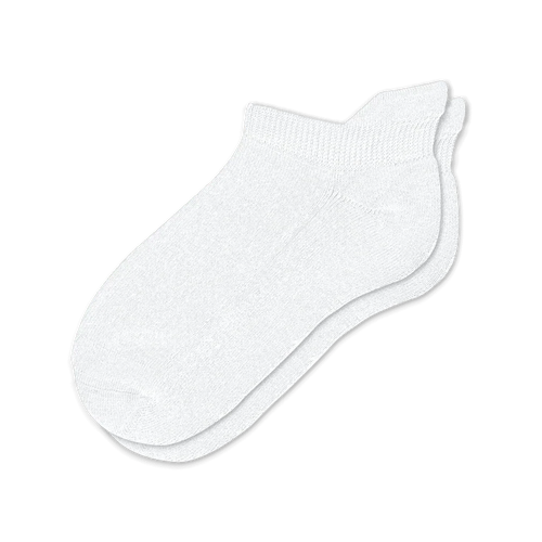 Padded Easy-Stretch Ankle Socks – White