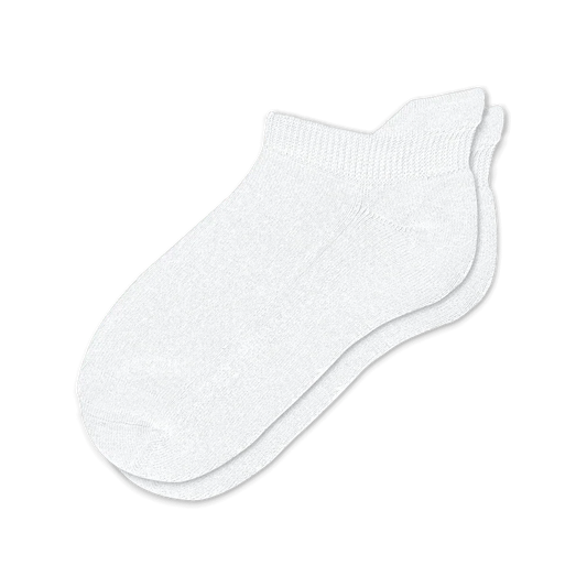 Padded Easy-Stretch Ankle Socks – White