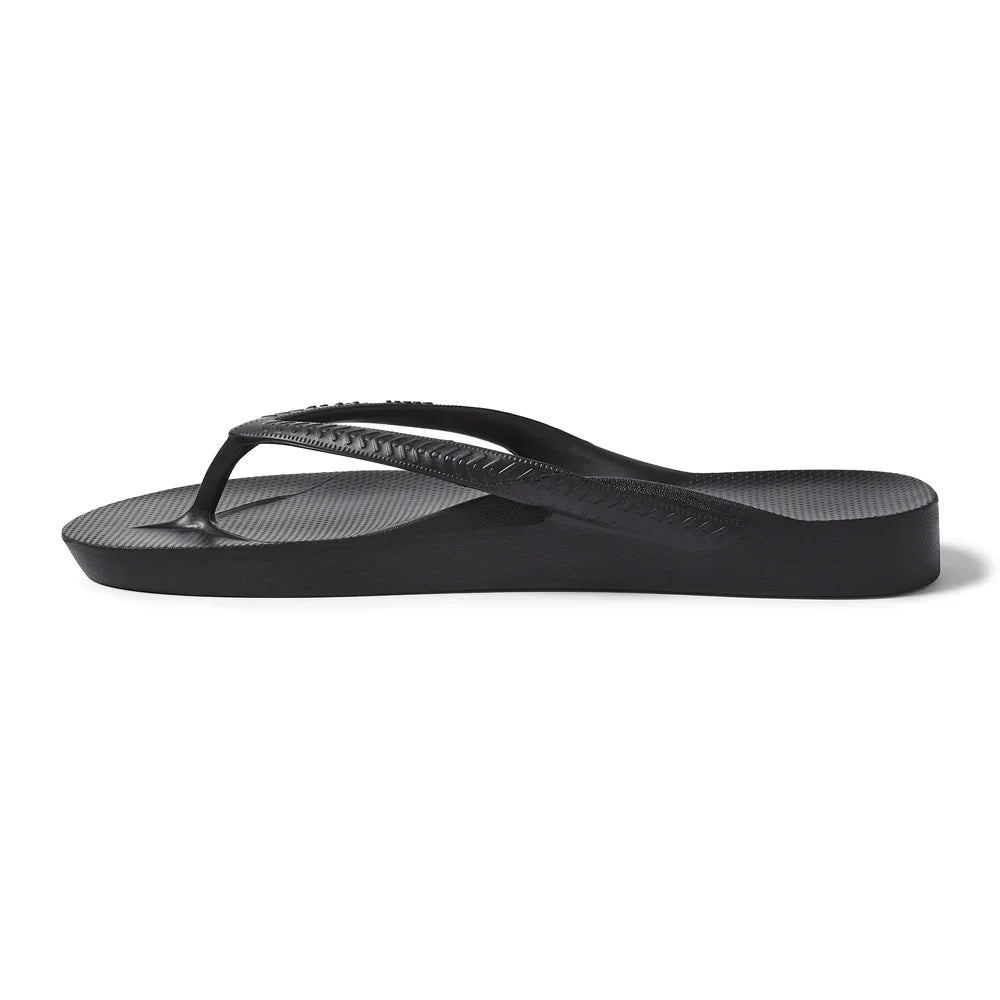 V-Strap Thong Sandals - Black