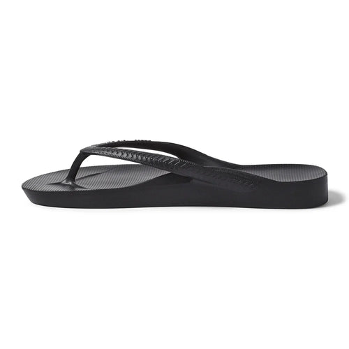 V-Strap Thong Sandals - Black