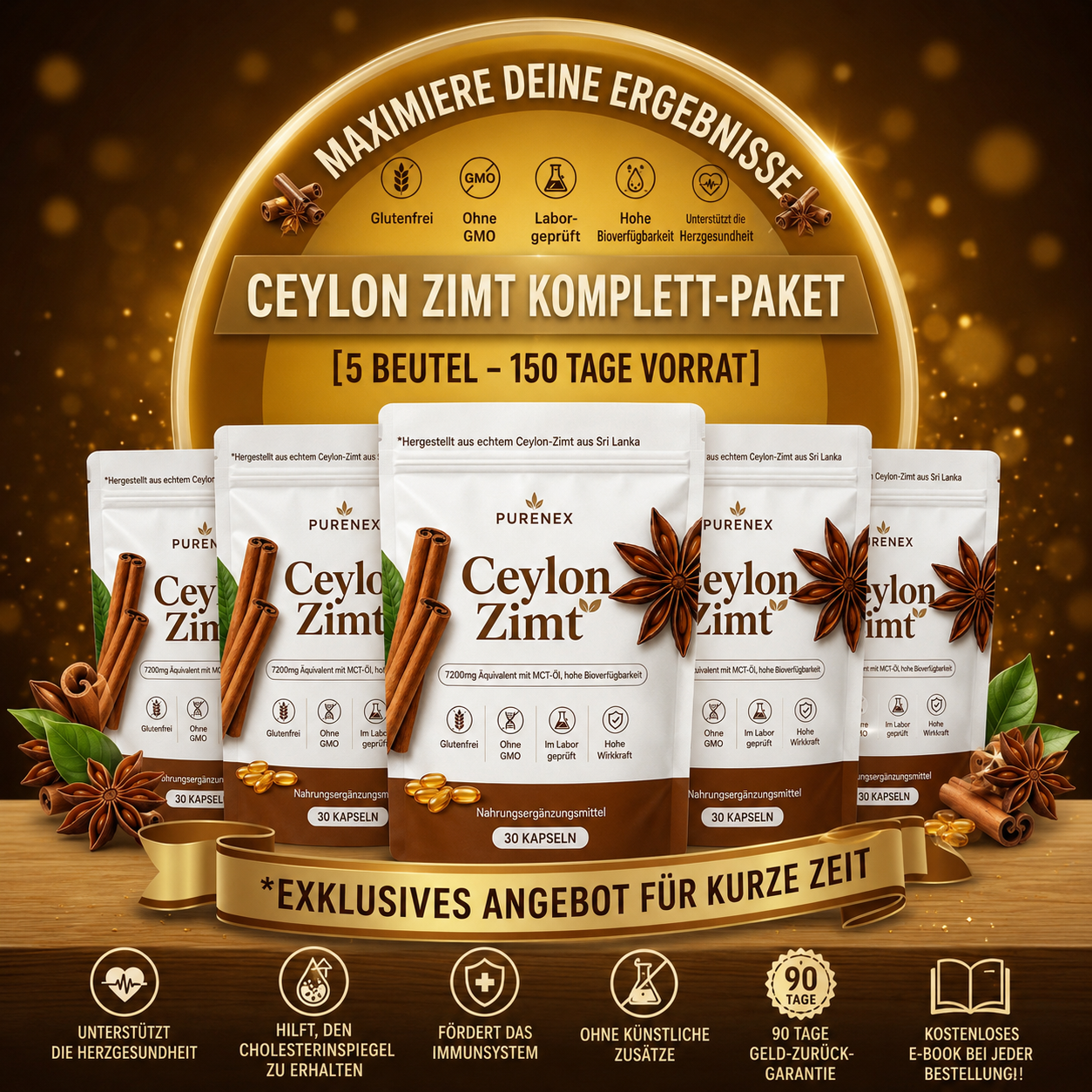 Sichere dir deinen 150-Tage-VIP-Vorrat (5 Beutel)
