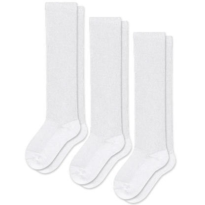 Padded Easy-Stretch Knee High Socks – White