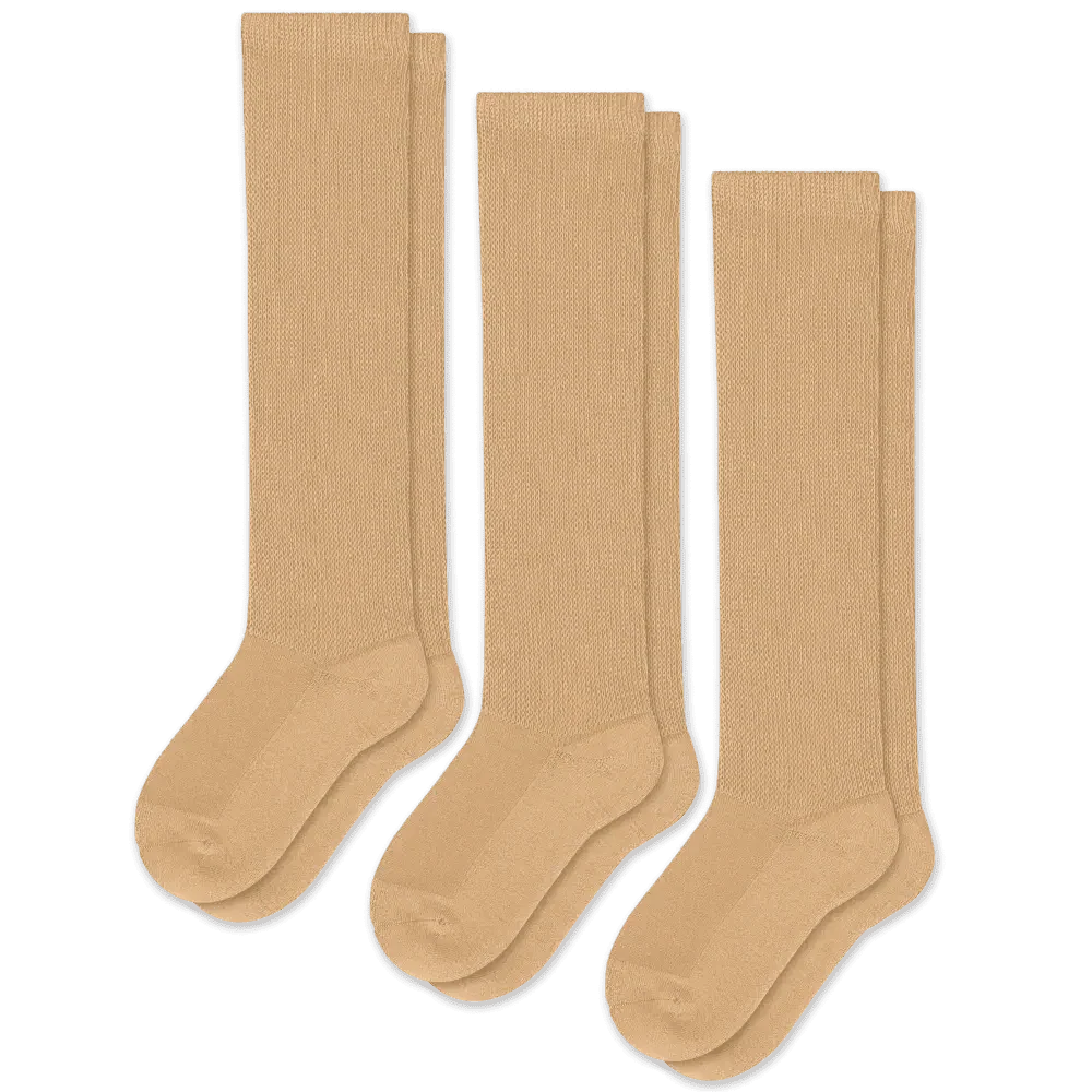 Padded Easy-Stretch Crew Socks – Tan