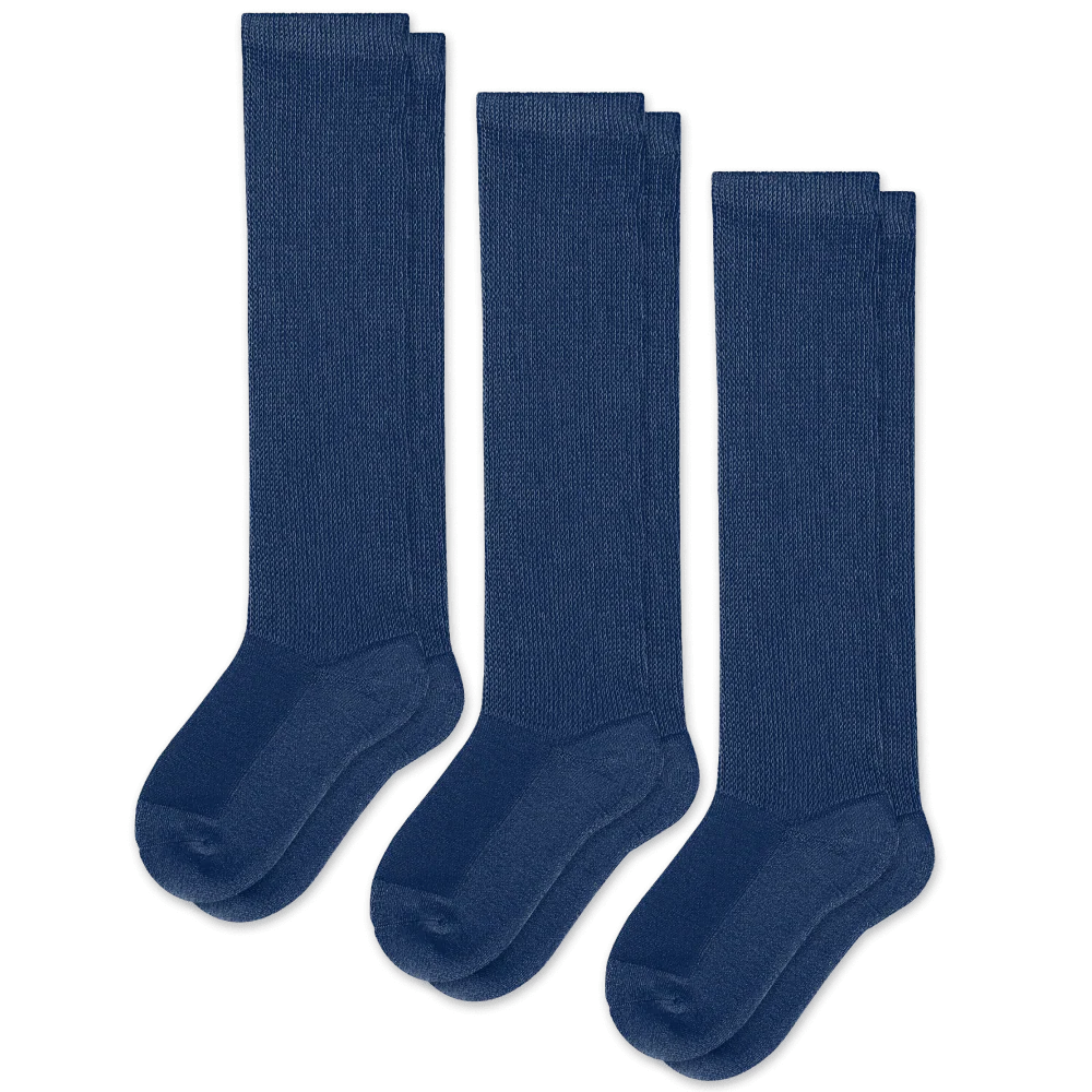 Padded Easy-Stretch Crew Socks – Navy Blue