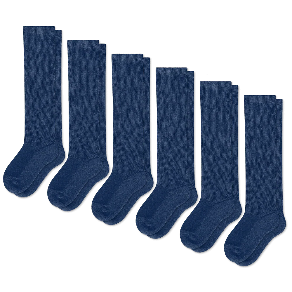 Padded Easy-Stretch Crew Socks – Navy Blue