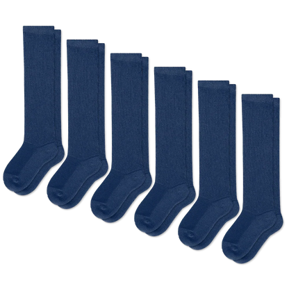Padded Easy-Stretch Crew Socks – Navy Blue