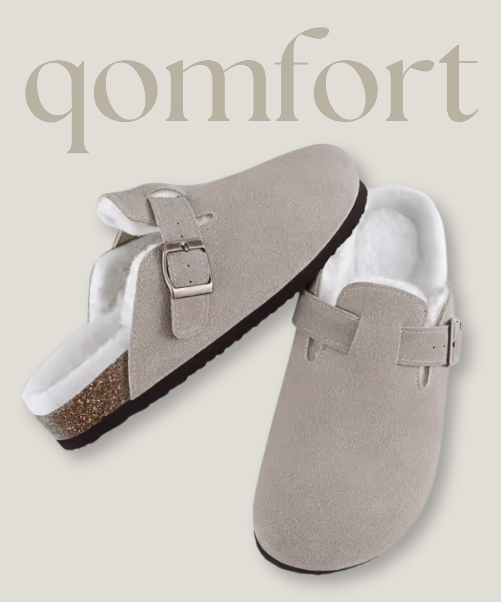 Fur-lined Suede Clogs by Qomfort