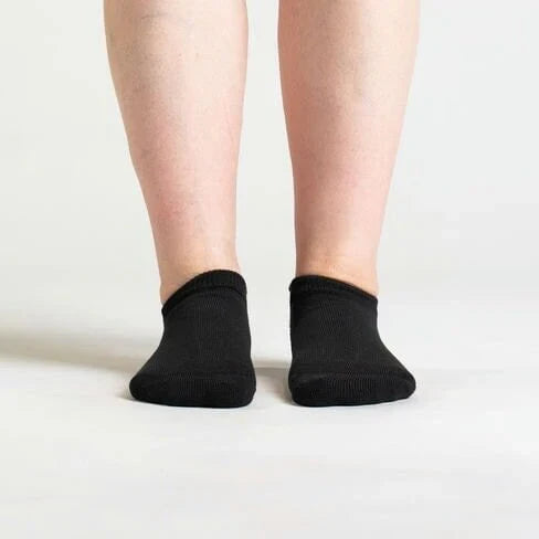 Padded Easy-Stretch Ankle Socks – Black
