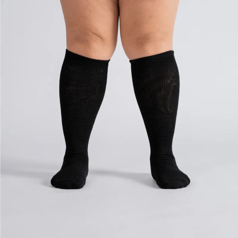 Padded Easy-Stretch Knee High Socks – Black