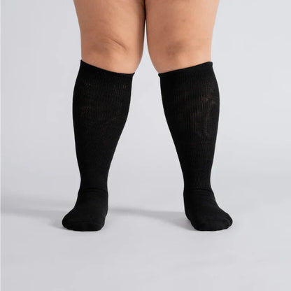 Padded Easy-Stretch Knee High Socks – Black