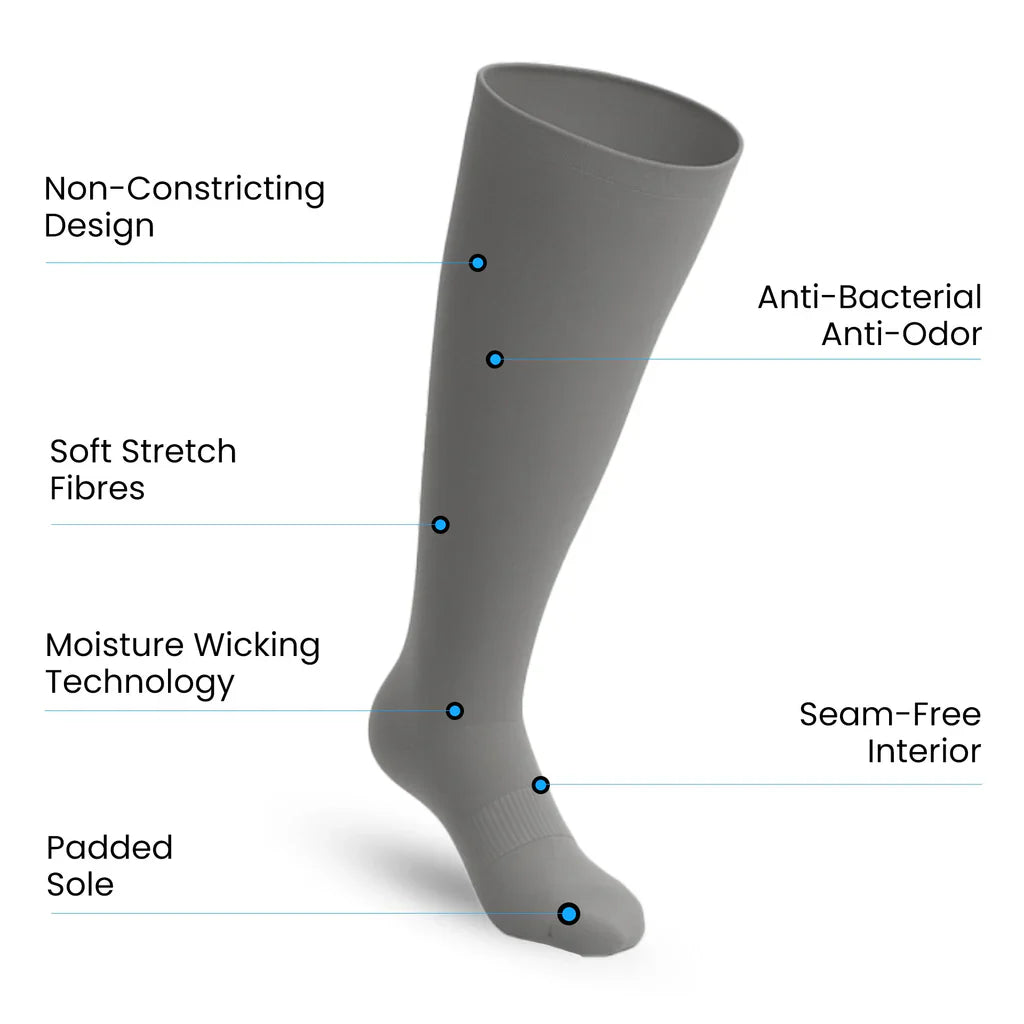 Padded Easy-Stretch Knee High Socks – Gray