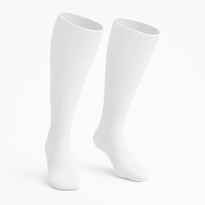 Padded Easy-Stretch Knee High Socks – White