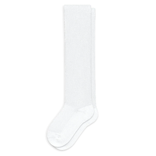 Padded Easy-Stretch Crew Socks – White
